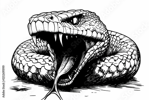 Striking Venomous Snake Ill...