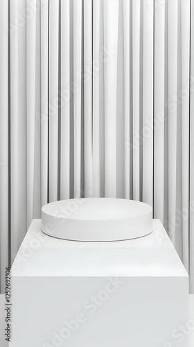 White 3D Platform Minimalis...