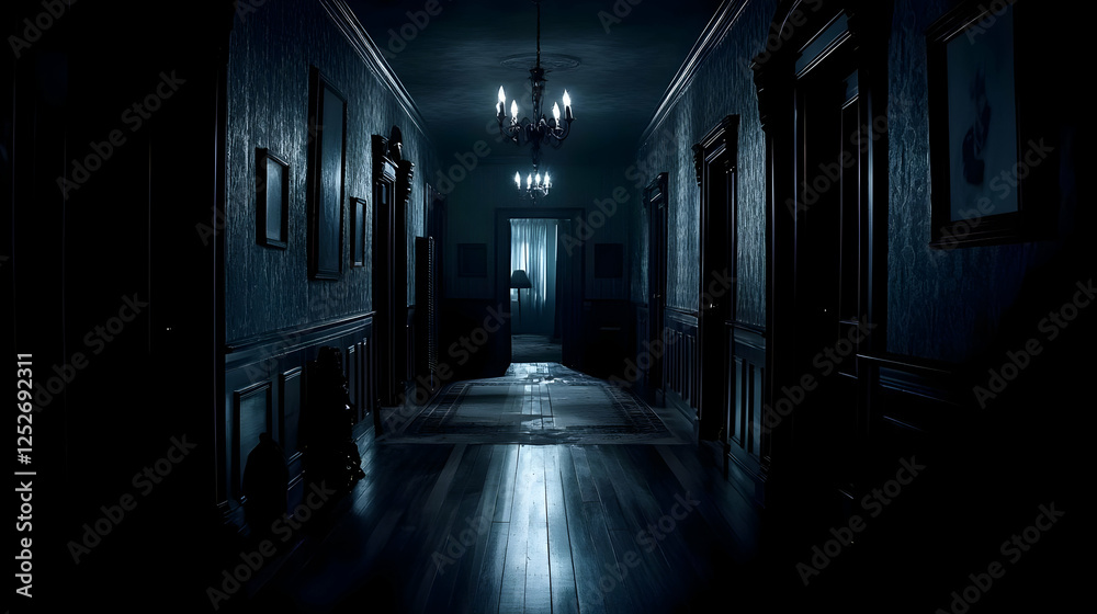 Fototapeta premium Dark Hallway 3D Illustration