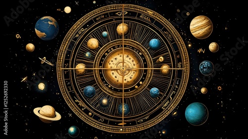 Wallpaper Mural A cosmic dance of planetary alignments as interpreted in Vedic astrology Torontodigital.ca