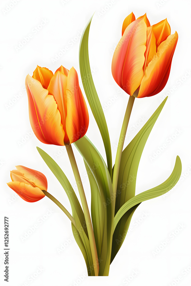 Digital tulip flower pattern abstract graphic poster background Digital tulip flower pattern abstract graphic poster background