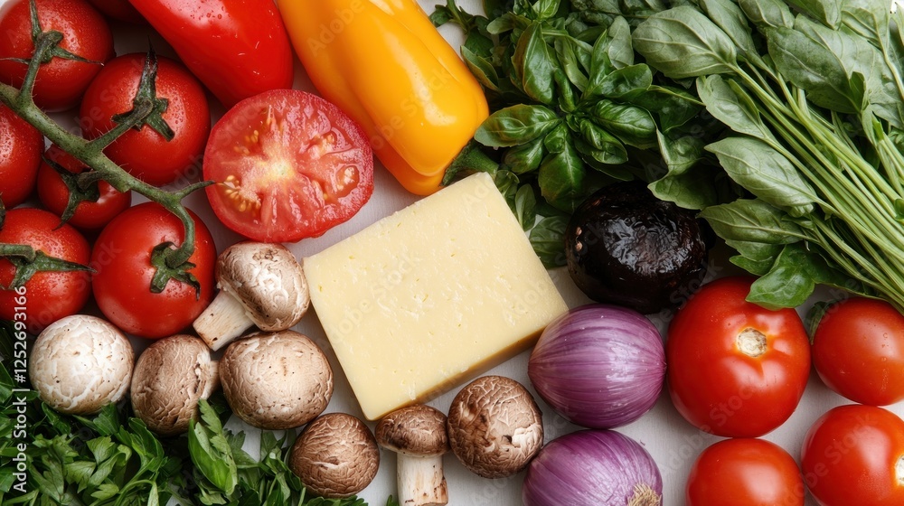 Fresh Vegetables and Cheese Arrangement Fresh Vegetables and Cheese Arrangement