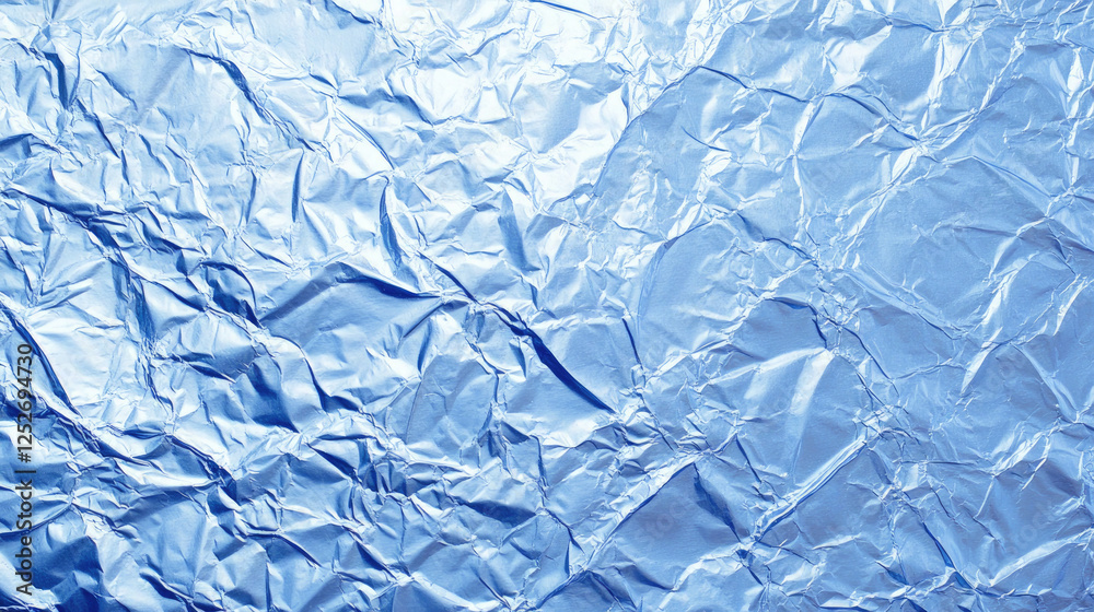 Obraz premium Crumpled Silver Foil Texture, Shiny Metallic Background