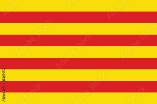 Flag of Catalonia. Catalonia flag official colors and proportion digital vector illustration