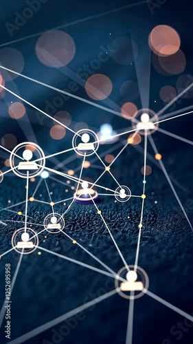 The concept of a global social network. Connecting people on the Internet