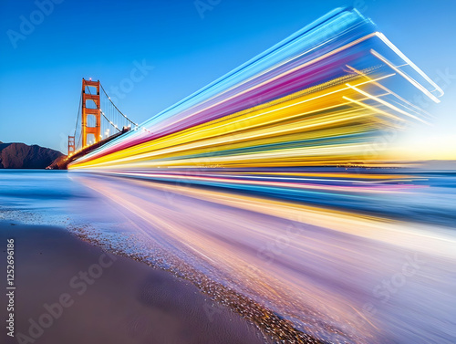Abstract Light Trails over ...