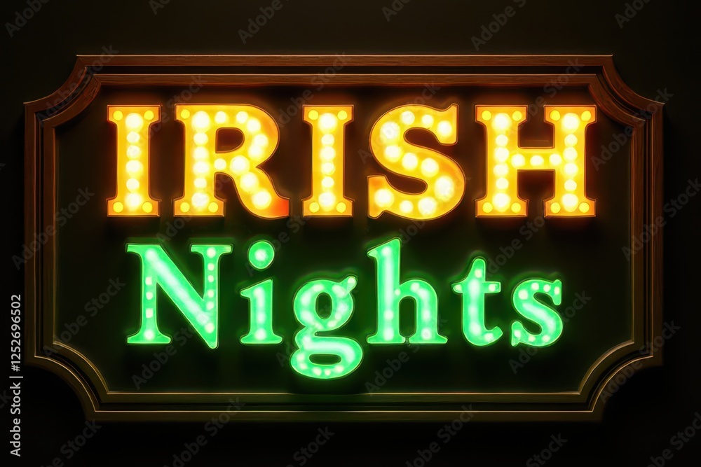 Illuminated Marquee Sign Irish Nights Festive St Patrick s Day Celebration Illuminated Marquee Sign Irish Nights Festive St Patrick s Day Celebration