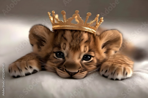 Adorable Lion Cub Wearing C...