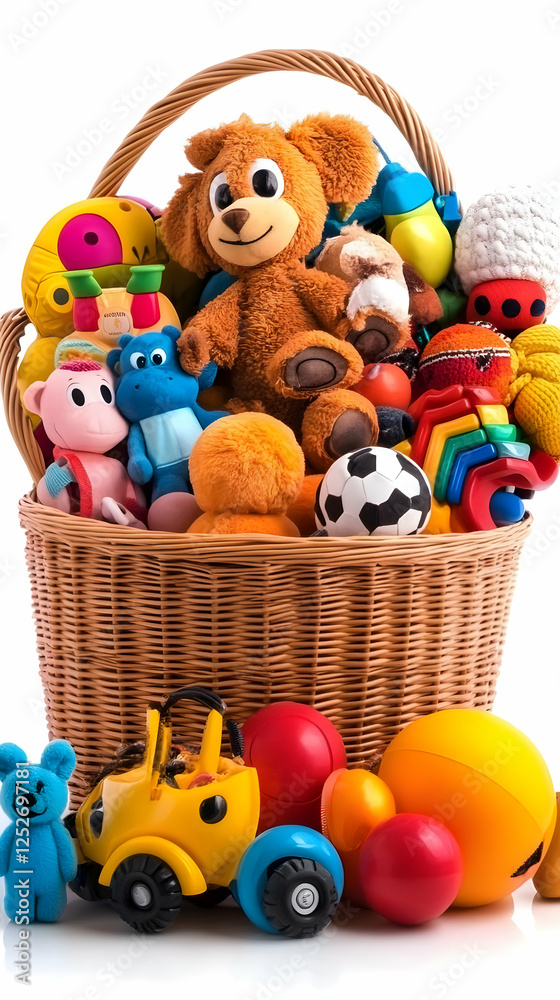 Obraz premium Colorful Toy Basket Illustration