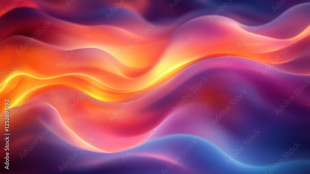 Fototapeta premium Abstract Flowing Waves of Warm Colors in Soft Light Patterns