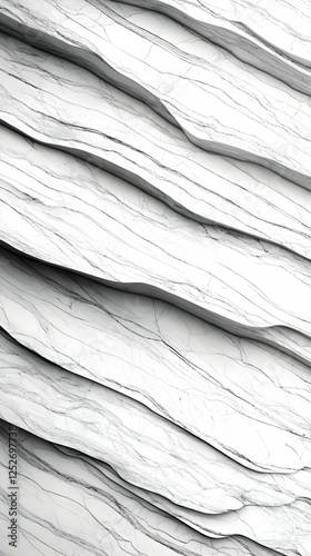 Abstract 3D White Marble Te...