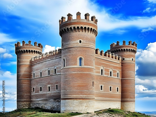 Majestic Brick Castle Illus...