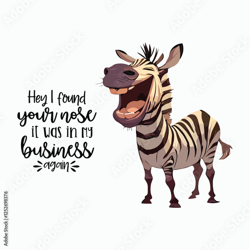 Zebra laughing vector cartoon illustration