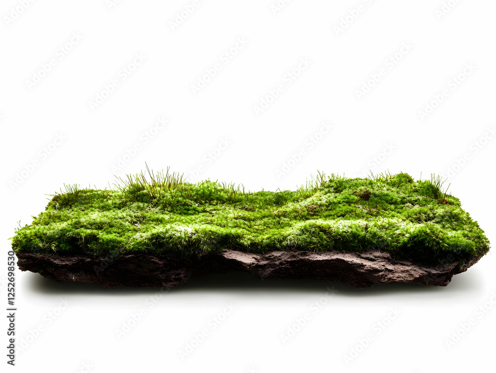 Lush Green Mossy Rock Illustration Lush Green Mossy Rock Illustration
