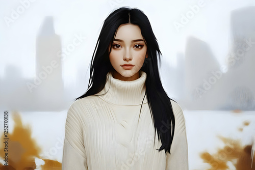 Digital Painting Woman Port...