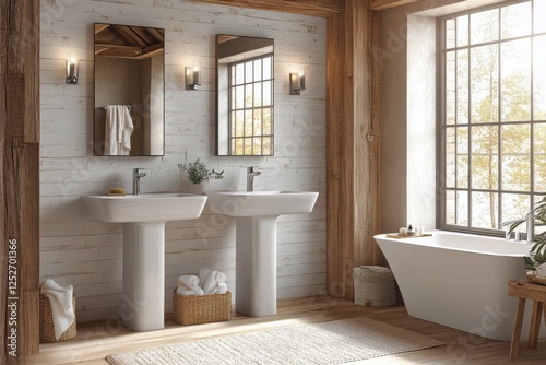Modern bathroom design with sleek fixtures and minimalist decor in a stylish ...