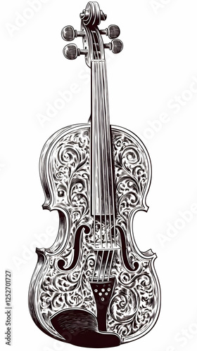Ornate Violin Illustration