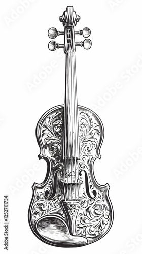 Ornate Violin Illustration