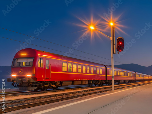 Evening Train Illustration