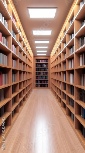 3D Library Bookcases and Wo...