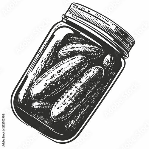 Pickles in Jar Illustration