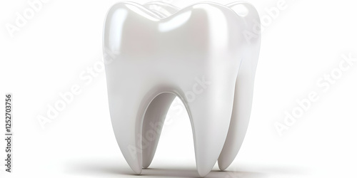 3D Tooth Model White Enamel...