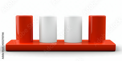 Red and White Cylinders 3D ...