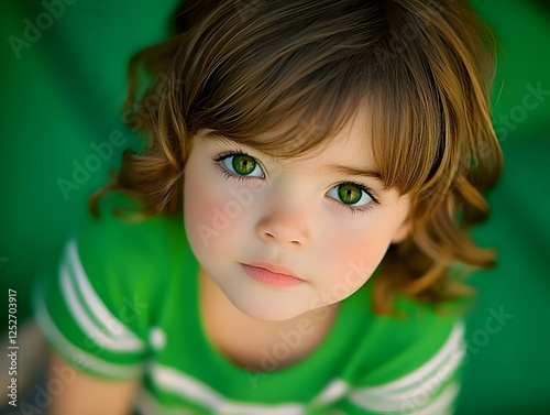 Obraz na płótnie Adorable Girl with Green Eyes Photo w salonie