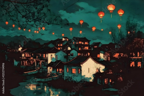 Night Lantern Festival Illu...