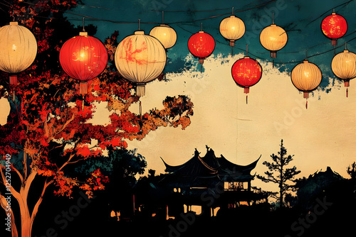 Asian Lantern Festival Illu...
