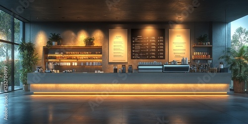 Wallpaper Mural Modern Coffee Shop Interior Design: Evening Ambiance Torontodigital.ca