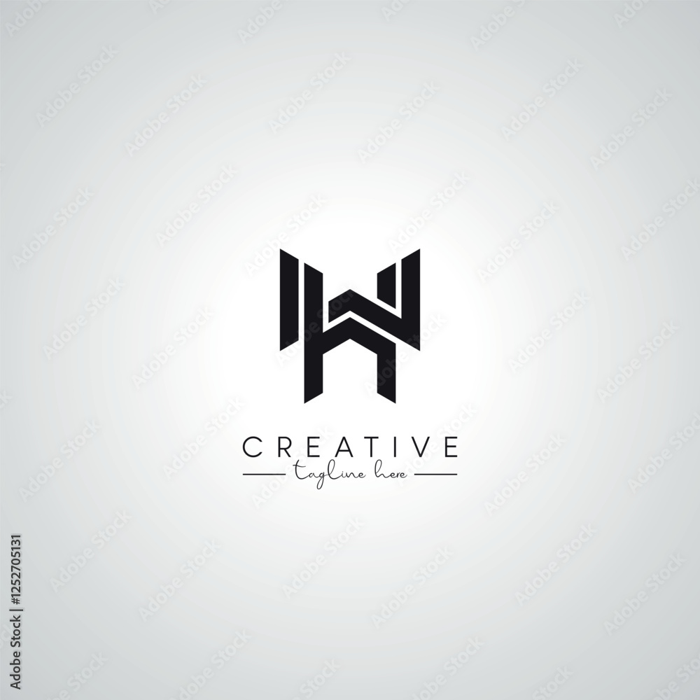 Obraz premium WH HW Letter Modern Artistic Alphabet Logo Design. Initial Based Vector Template.