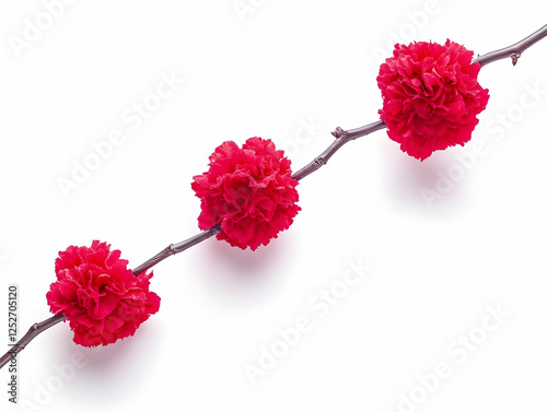 Red Flower Branch Illustration