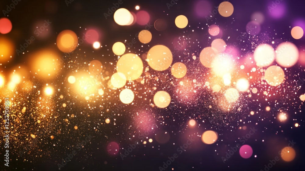 Festive bokeh lights sparkle, dark background, holiday design Festive bokeh lights sparkle, dark background, holiday design