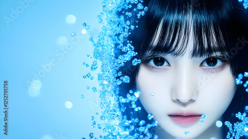 Water Droplets and Woman Il...