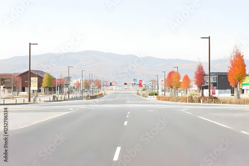 Autumn Road Landscape Illus...