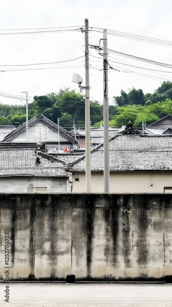 Fototapeta premium Urban Asian Rooftops Photo