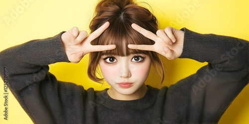 Playful Girl Portrait Illus...