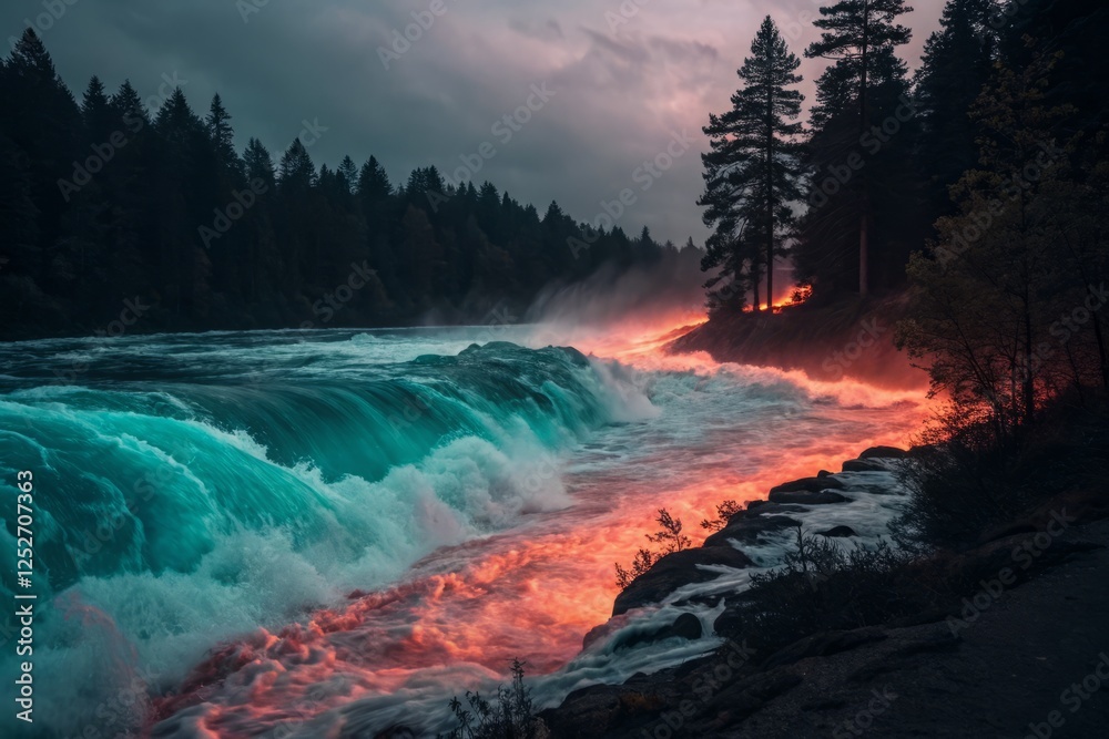 Naklejka premium Vibrant Mousse Swirls: Stroboscopic Long Exposure Photography