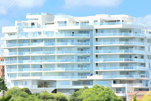 Modern White Apartment Buil...