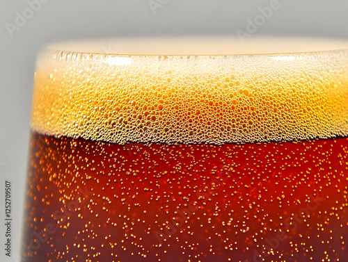 Amber Liquid Bubbles Closeu...