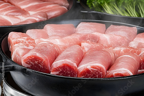 Steaming Rolled Pork Slices...