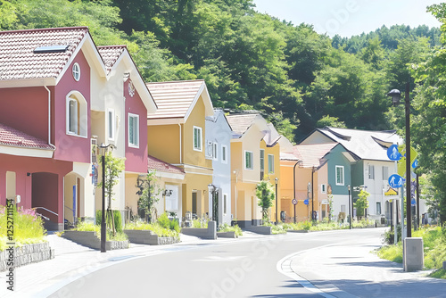 Colorful Houses Illustratio...