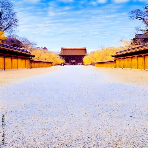 Serene Temple Path Illustra...