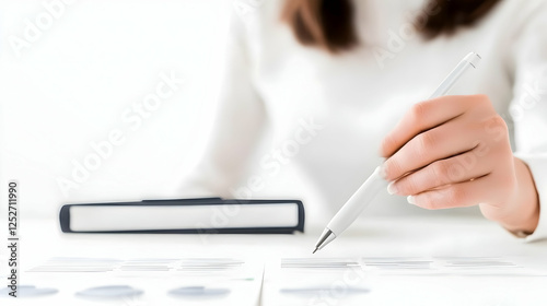 White Pen on Documents Illu...