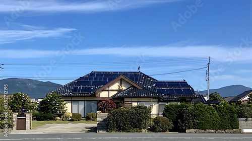 House with Solar Panels Photo