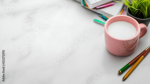 Pink Mug Milk Study Table P...