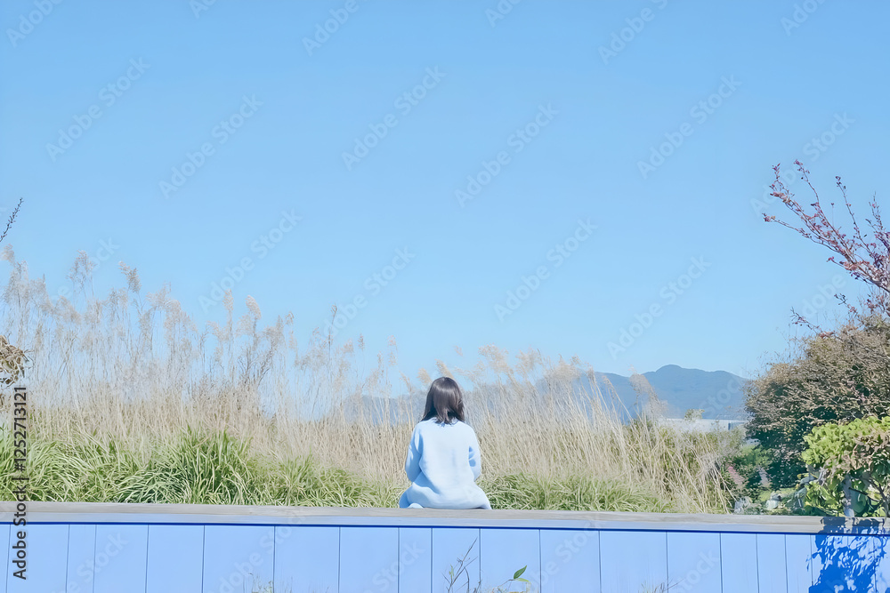 Obraz premium Serene Landscape Illustration