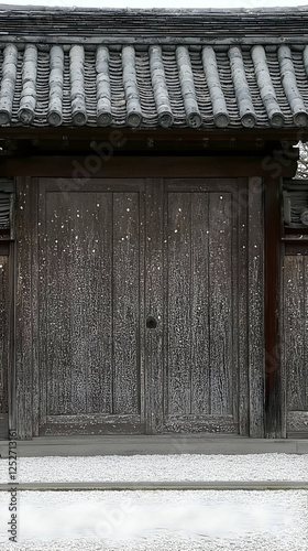 Aged Wooden Gate, Asian Arc...