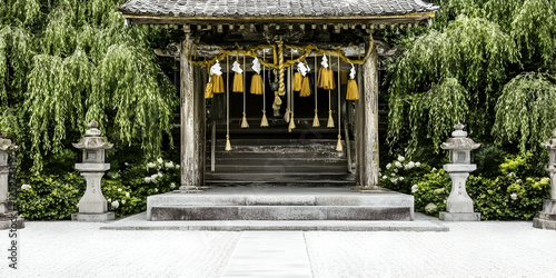 Serene Asian Shrine Illustr...
